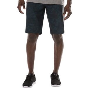 TRAVIS MATTHEW Mens Dock Head Shorts Blue Black Flat Front Golf Performance 38